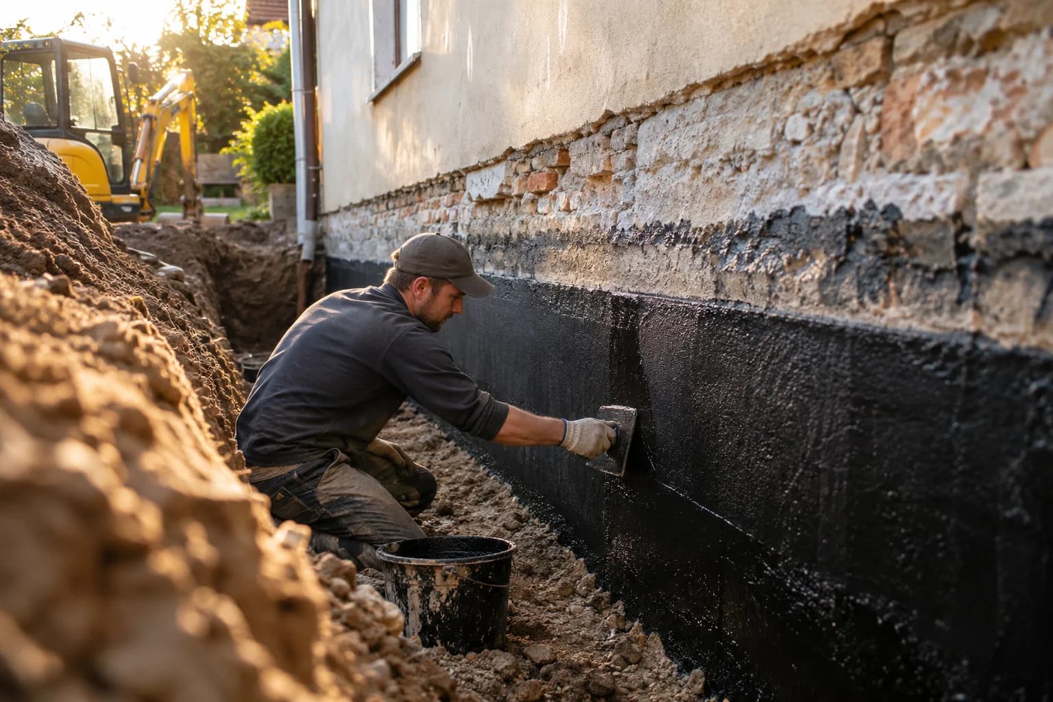 Oprava hydroizolace základů rodinného domu